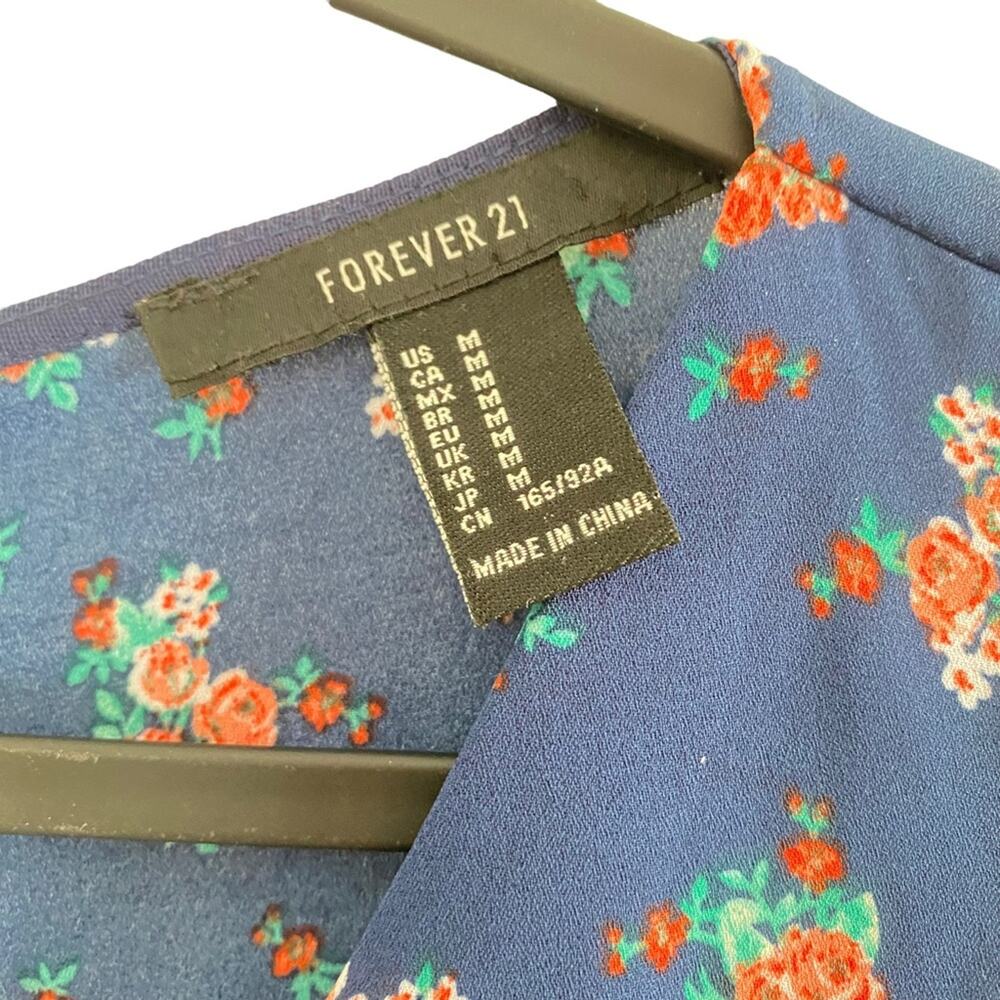 Forever 21 y2k Floral Mini Dress Romper lined M zip up back sundress - Picture 4 of 6